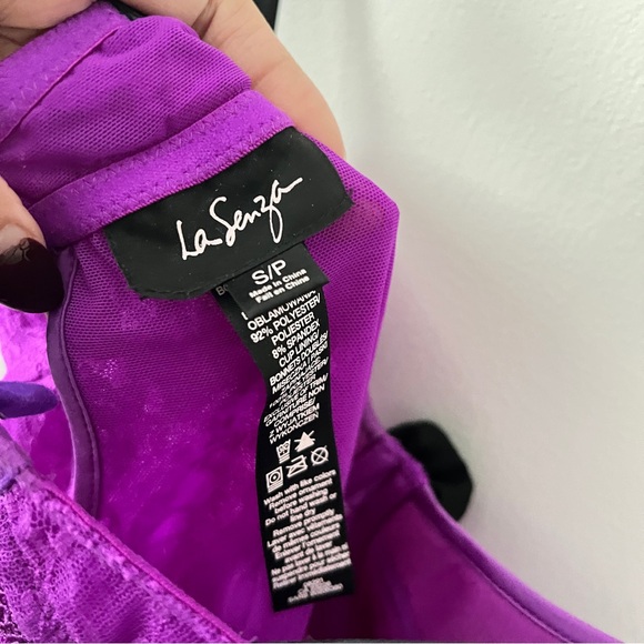La Senza Purple Lace Bustier Babydoll - Size Small - Picture 2 of 5
